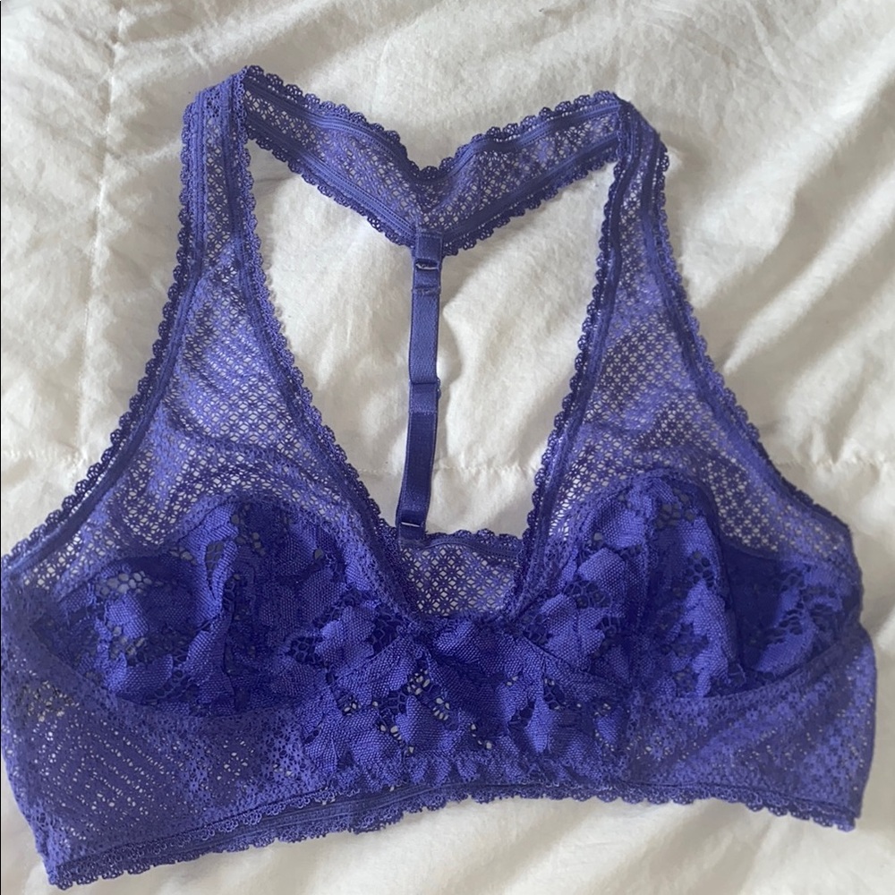 Free People Intimately Lace Bralette in Purple size Small